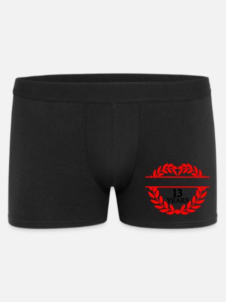Name banner thirteen, heart laurel wreath - Men's Boxer Shorts - black