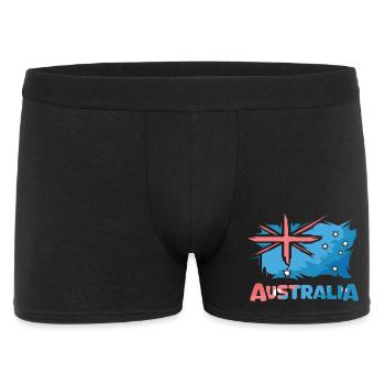 Australia Flag Comic Illustration Icon Logo - Men's Boxer Shorts - black - Front