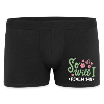 Christlich Glaube Bibelvers - Männer Boxer Shorts - Schwarz - Vorne