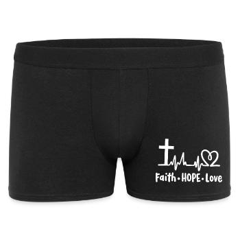 Christlich Glaube Religiös - Männer Boxer Shorts - Schwarz - Vorne