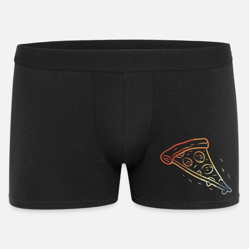 Retro Pizza Scheibe Skizze - Männer Boxer Shorts - Schwarz