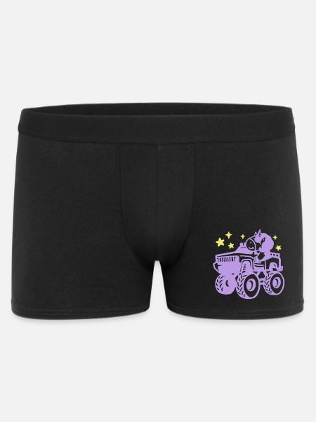 Einhorn im Monstertruck - Männer Boxer Shorts - Schwarz