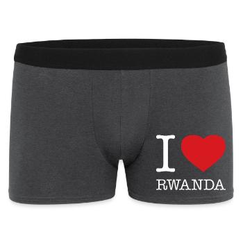I LOVE RWANDA - Männer Boxer Shorts - Anthrazit - Vorne