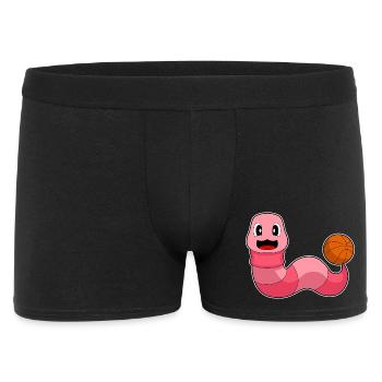 Wurm Basketballspieler Basketball - Männer Boxer Shorts - Schwarz - Vorne