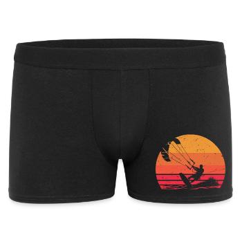 Sunset Kitesurf Silhouette Design - Boxer Homme - noir - Devant