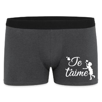 I love you - Men's Boxer Shorts - charcoal grey - Front
