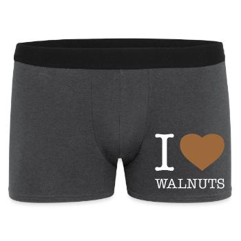 I LOVE WALNUTS - Männer Boxer Shorts - Anthrazit - Vorne