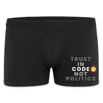 Trust in Code not Politics (Bitcoin, Crypto) - Men's Boxer Shorts - black - Front