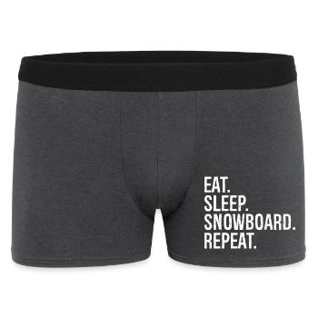 eat sleep snowboard repeat - Männer Boxer Shorts - Anthrazit - Vorne