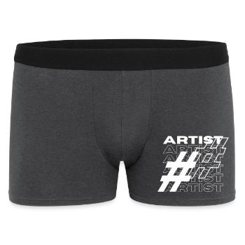 Artist Hashtag Typography - Men's Boxer Shorts - charcoal grey - Front