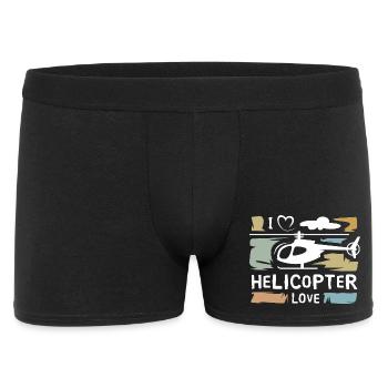I love Helicopter - Hubschrauber vintage Symbol - Männer Boxer Shorts - Schwarz - Vorne