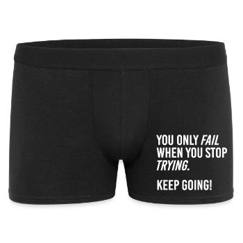 Keep going - Männer Boxer Shorts - Schwarz - Vorne