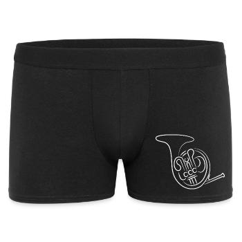 Waldhorn Skizze - Männer Boxer Shorts - Schwarz - Vorne