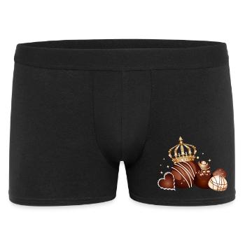 Pralinés au chocolat fin ornés de couronnes dorées - Boxer Homme - noir - Devant