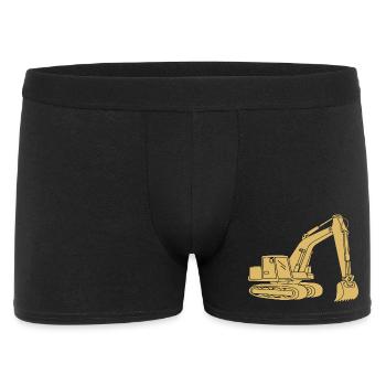 Pelle Silhouette Opérateur d’engins de construction Génie civil - Boxer Homme - noir - Devant