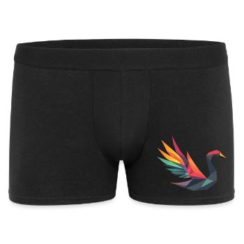 Geometric Swan with Rainbow Wings - Men's Boxer Shorts - black - Front