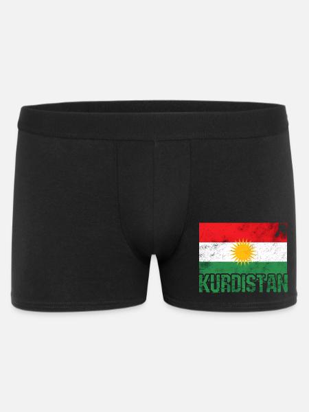Kurdisches Friedenssymbol mit Kurdistan Kurden - Männer Boxer Shorts - Schwarz