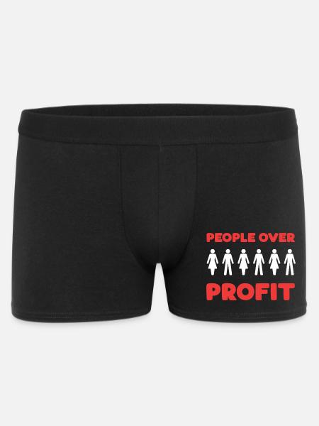 Menschen vor Profit - Männer Boxer Shorts - Schwarz