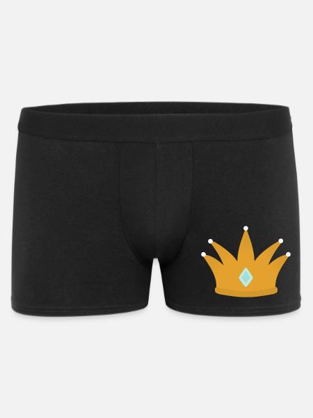 Elegant Crown with Jewel Accent - Men's Boxer Shorts - black