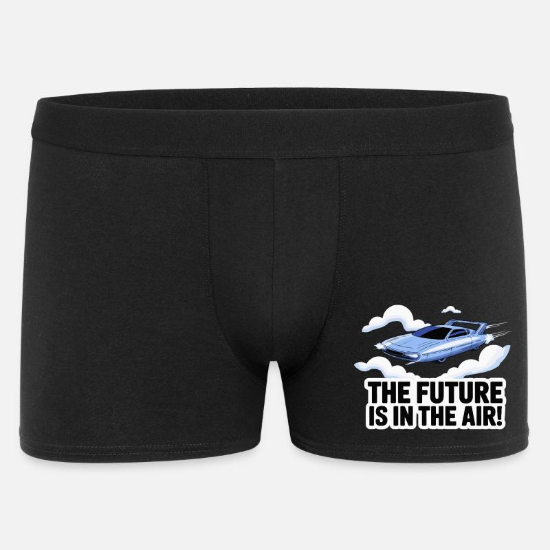 Retro-futuristisches fliegendes Autodesign - Männer Boxer Shorts - Schwarz