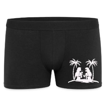 Silhouette style tropical beach night - Men's Boxer Shorts - black - Front