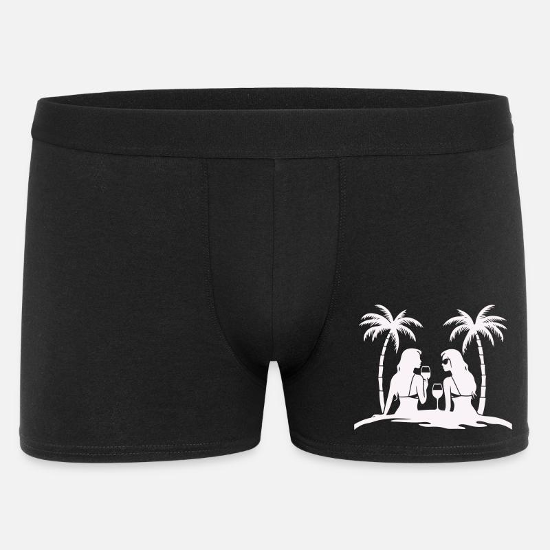 Silhouette style tropical beach night - Men's Boxer Shorts - black