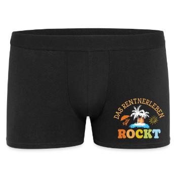 Das Rentnerleben rockt Geschenk Rente Pension  - Männer Boxer Shorts - Schwarz - Vorne