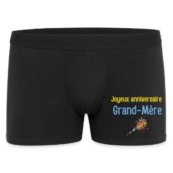 Joyeux anniversaire Grandmere - Boxer Homme - noir - Devant
