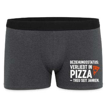 Relationship Status In Love With Pizza - Men's Boxer Shorts - charcoal grey - Front