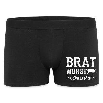 BRATWURST NE S’EFFRITE PAS Drôle de grillades BBQ Dicton - Boxer Homme - noir - Devant