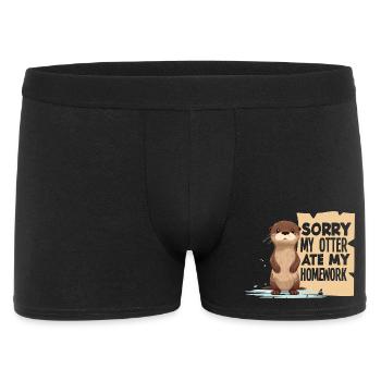 Sea Otter Cartoon Ate My Homework - Men's Boxer Shorts - black - Front