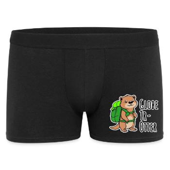 Ein kleiner Otter auf Weltreise - Globe Tr-Otter - Männer Boxer Shorts - Schwarz - Vorne