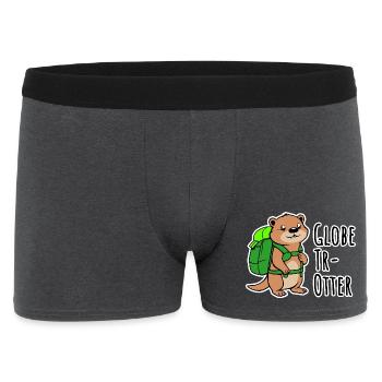 Ein kleiner Otter auf Weltreise - Globe Tr-Otter - Männer Boxer Shorts - Anthrazit - Vorne
