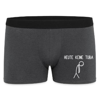 Heute keine Tuba Blasmusik Tubist Tubaspieler - Männer Boxer Shorts - Anthrazit - Vorne
