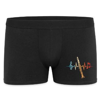 Clarinet, heartbeat, clarinetist, musician - Men's Boxer Shorts - black - Front