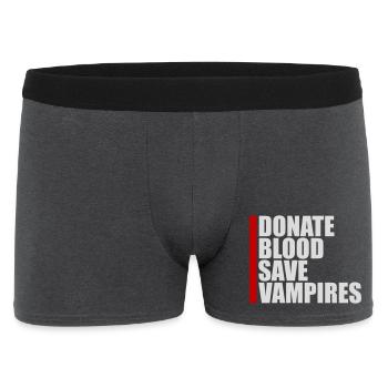 Donate Blood Donate Blood Save Vampires Halloween - Men's Boxer Shorts - charcoal grey - Front