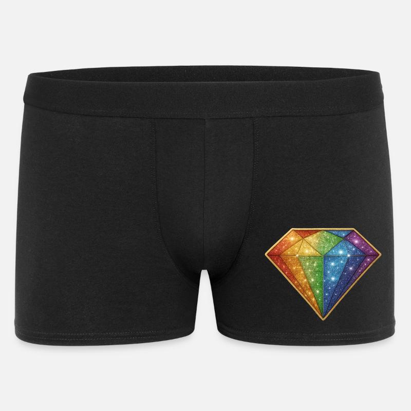 Regenbogen Glitzer-Diamant - Männer Boxer Shorts - Schwarz