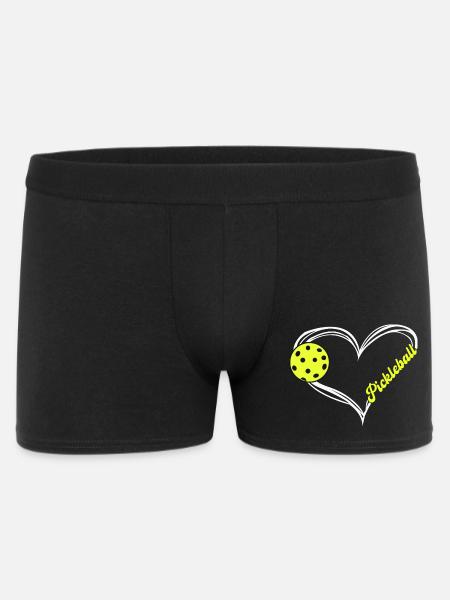 Pickleball Heart Emblem - Men's Boxer Shorts - black