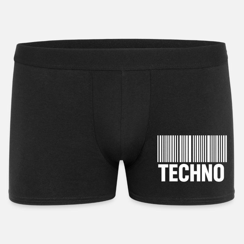 Modèle de code-barres techno - Boxer Homme - noir