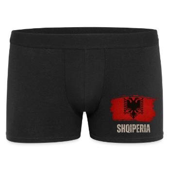 Grunge Drapeau d’Albanie, Albanie Vintage - Boxer Homme - noir - Devant