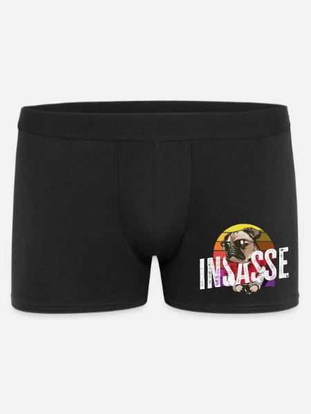 Inmate Retro Pug Funny Carnival Helau - Men's Boxer Shorts - black