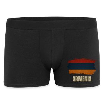 Grunge-Flagge Armeniens, ich liebe Armenien - Männer Boxer Shorts - Schwarz - Vorne