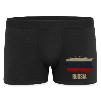 Drapeau grunge de la Russie, j’adore la Russie - Boxer Homme - noir - Devant