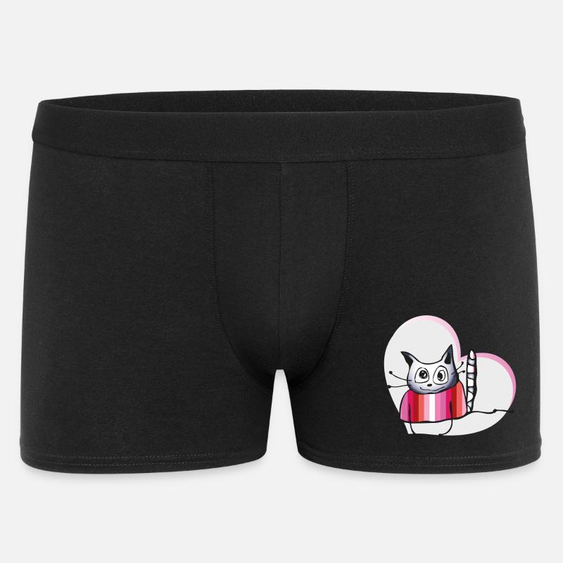Lesbian Cat - Männer Boxer Shorts - Schwarz