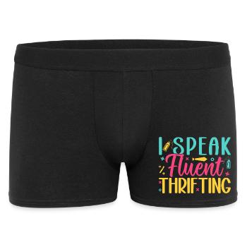 Thrift Shopper I Speak Fluent Thrifting Thrift - Männer Boxer Shorts - Schwarz - Vorne