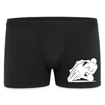Minimalist motorcycle racer silhouette - Men's Boxer Shorts - black - Front