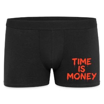 Zeit und Geld, Zeit ist Geld - Männer Boxer Shorts - Schwarz - Vorne