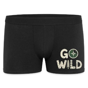 Go Wild Compass Forest Nature Camping Hiking - Men's Boxer Shorts - black - Front