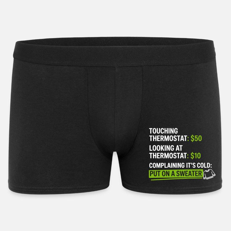 Humour thermostat : Mettez un pull - Boxer Homme - noir