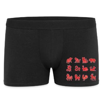 Floral Chinese New Year Chinese Zodiac Animal Sign - Men's Boxer Shorts - black - Front